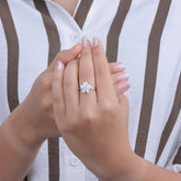 White Floral CZ Diamond Ring for Women